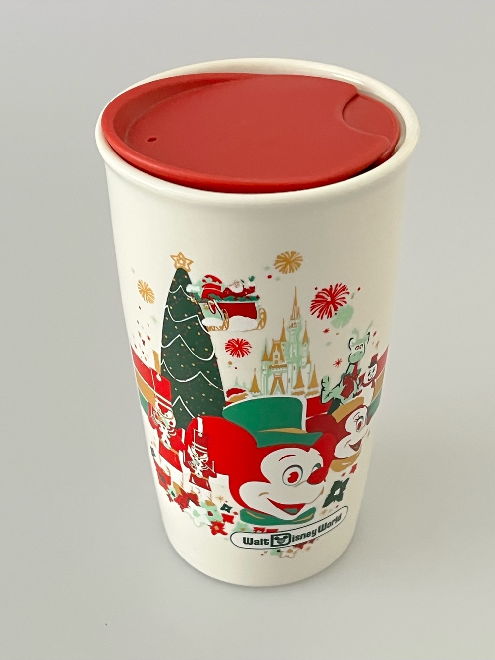 Disney Starbucks Ceramic Travel Mug Tumbler 12 Oz Holiday Christmas